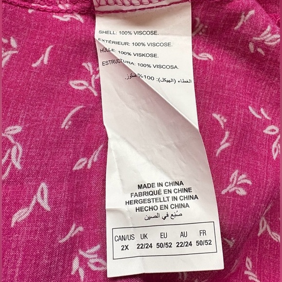 Penningtons, Plus Size Floral Print Blouse, 2X, Pink, White - Picture 7 of 8